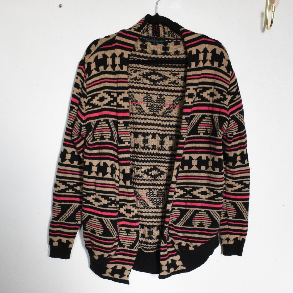 Warm and Cozy Cardigan Sweater Geometric Print